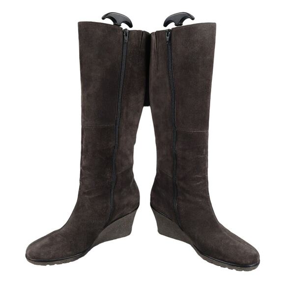 Gabor Shoes Womens 10 Wedge Boots Suede Knee High Zip Fashion Rinkata Patchwork - Picture 8 of 16